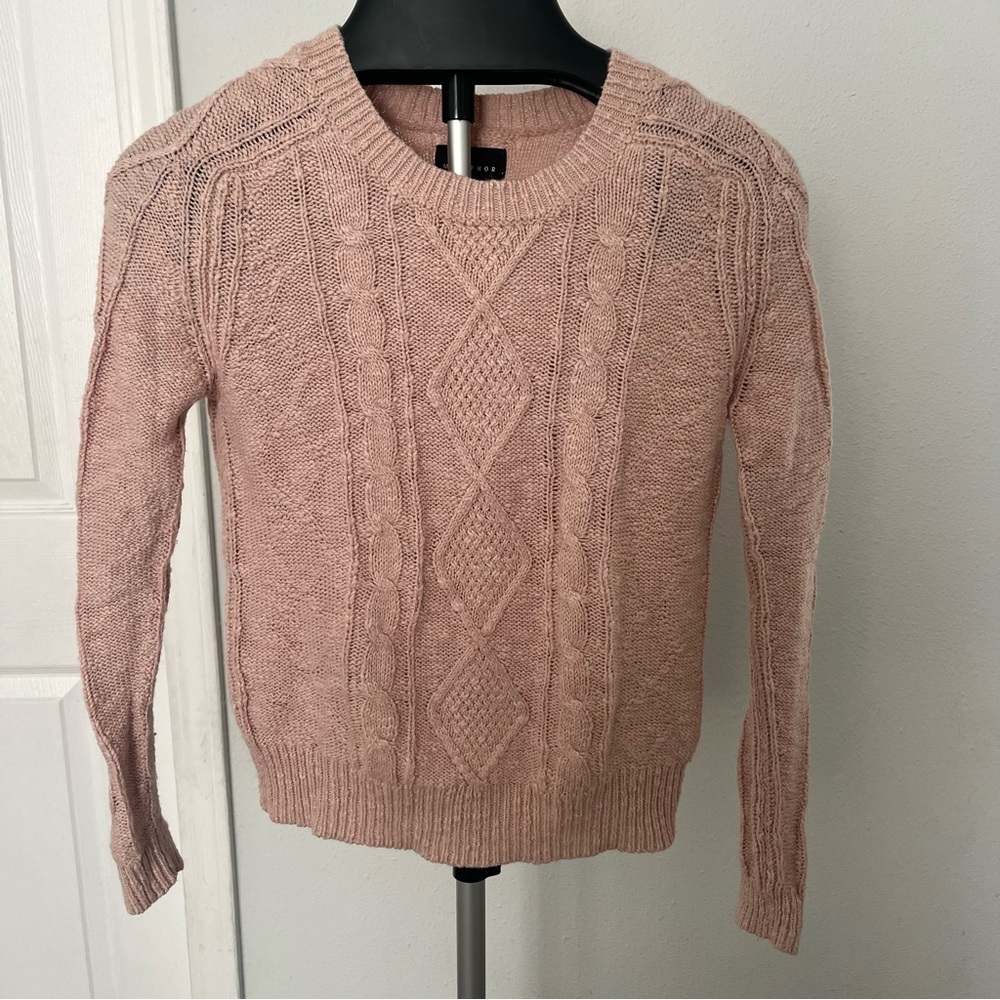 Pink Cable Knit Sweater